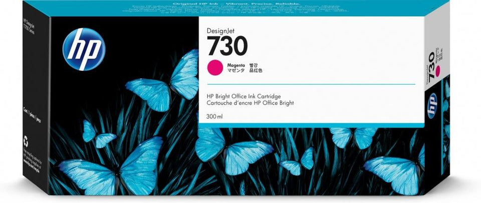 Cartucho HP 730 Magenta, 300ml