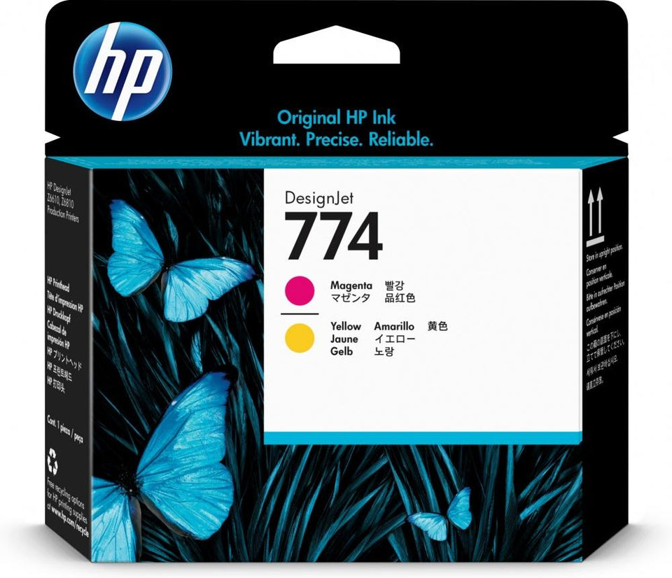 Cabezal HP 774 Paquete de 2 Piezas Magenta y Amarillo