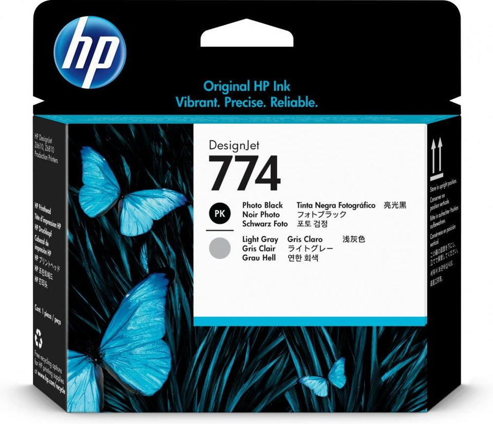 Cabezal HP 774 Paquete de 2 Piezas Negro y Gris Claro