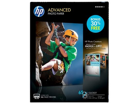 HP Papel Fotográfico Brillante Avanzado, 8.5'' x 11'', 50 Hojas