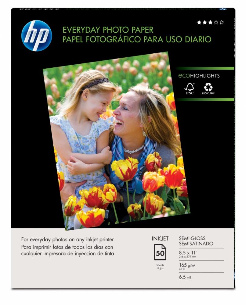 HP Papel Fotográfico Semi-Satinado, 50 Hojas, 8.5'' x 11'