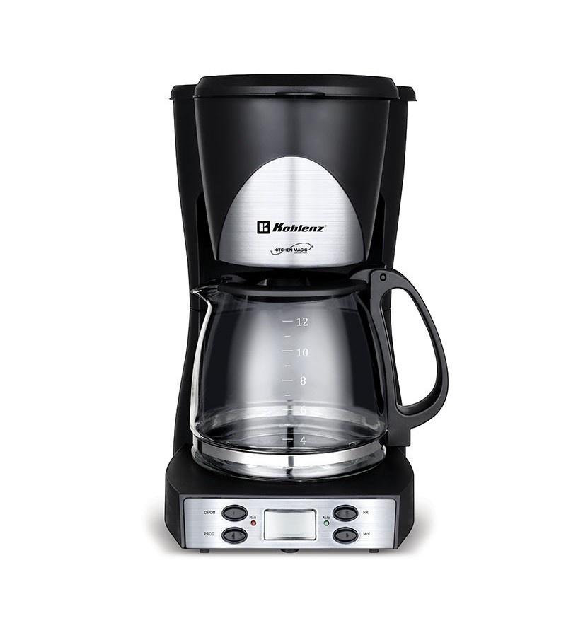 Koblenz Cafetera 00-0602-00-3, 12 Tazas, 1.5 Litros, Negro/Plata