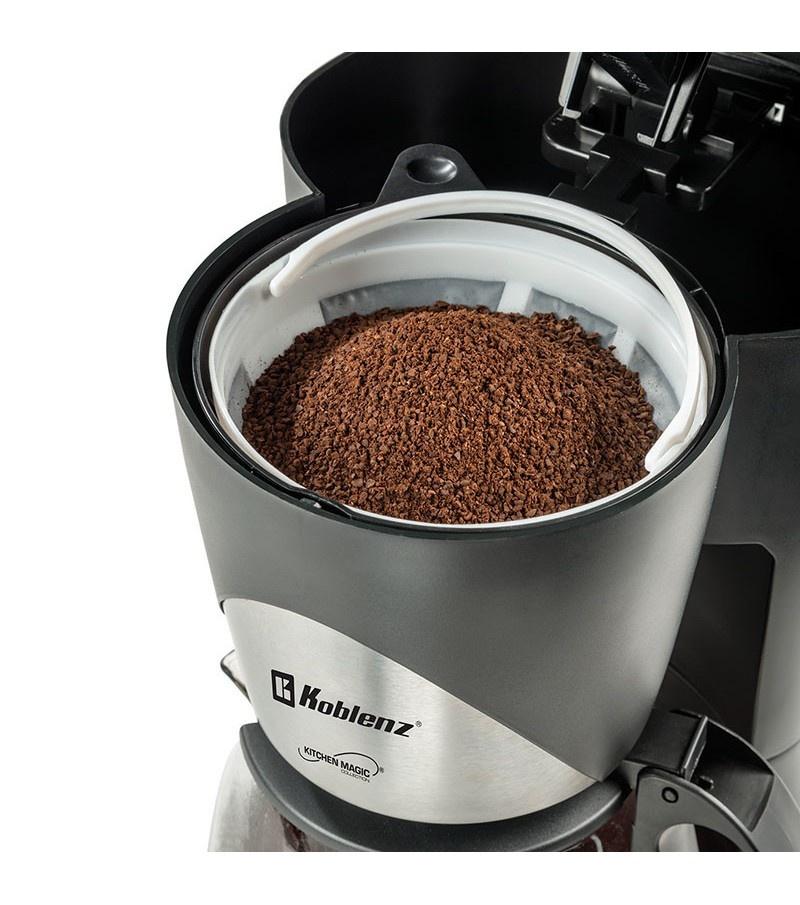 Koblenz Cafetera 00-0602-00-3, 12 Tazas, 1.5 Litros, Negro/Plata