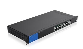Switch Linksys Gigabit Ethernet para Rack LGS124P, 24 Puertos 10/100/1000 Mbps, 8000 Entradas - No Administrable