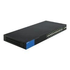 Switch Linksys Gigabit Ethernet LGS326P, 24 Puertos 10/100/1000 Mbps + 4 Puertos SFP, 52 Gbit/s, 8000 Entradas - Gestionado
