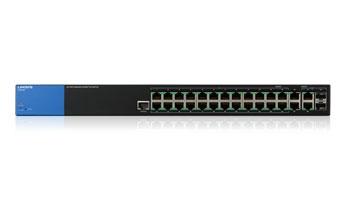 Switch Linksys Gigabit Ethernet LGS528P, 26 Puertos 10/100/1000Mbps + 2 Puertos Combo, 56 Gbit/s, 16.000 Entradas - Gestionado