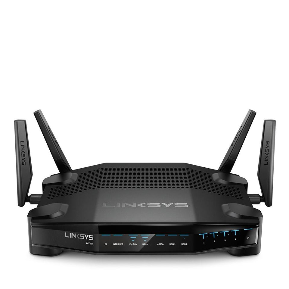 Router Linksys Ethernet WRT32XB, Inalámbrico, 3200Mbit/s, 5x RJ-45, 2.4/5GHz, 4 Antenas Externas