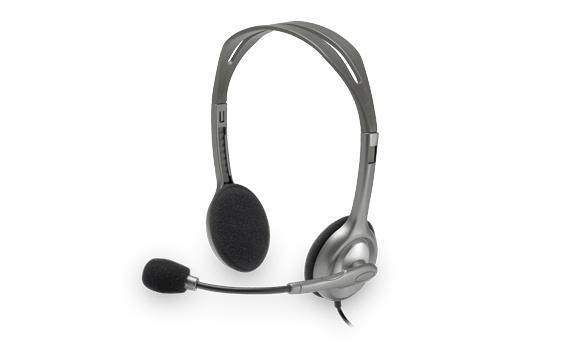 Logitech Audífonos con Micrófono H111, Alámbrico, 1.8 Metros, 3.5mm, Gris