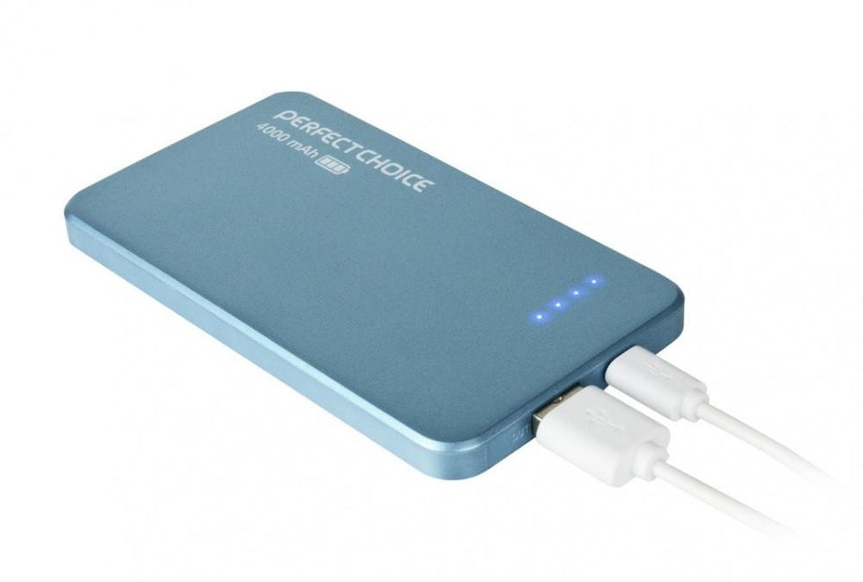 Cargador Portátil Perfect Choice Power Bank PC-240754, 4000mAh, Azul