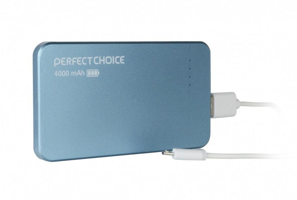 Cargador Portátil Perfect Choice Power Bank PC-240754, 4000mAh, Azul