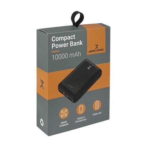 Cargador Portátil Perfect Choice Power Bank Compacto, 10.000mAh, Negro