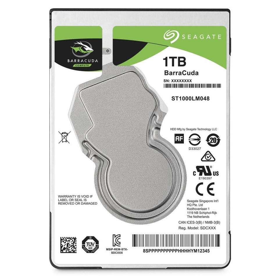 Disco Duro para Laptop Seagate Barracuda 2.5'', 1TB, SATA III, 5400RPM, 128MB Cache, 50 Piezas