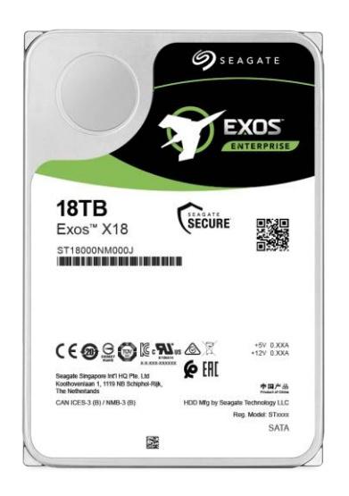 Disco Duro para NAS Seagate Exos Enterprise 3.5", 18TB, SATA III, 6Gbit/s, 7200 RPM, 256MB Caché