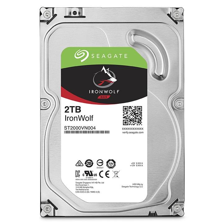 Disco Duro para NAS Seagate IronWolf 3.5'' de 1 a 8 Bahías, 2TB, SATA III, 6Gbit/s, 5900RPM, 64MB Cache