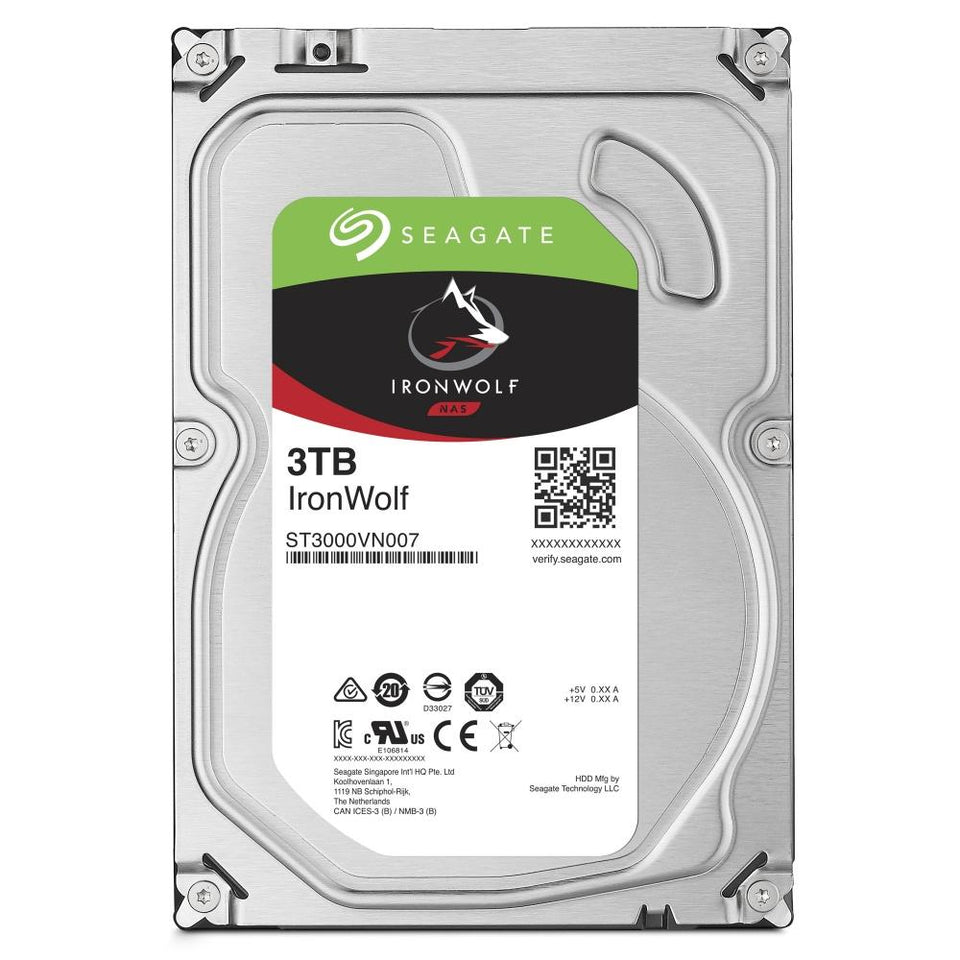Disco Duro para NAS Seagate IronWolf 3.5'', 3TB, SATA III, 5900RPM, 64MB Cache