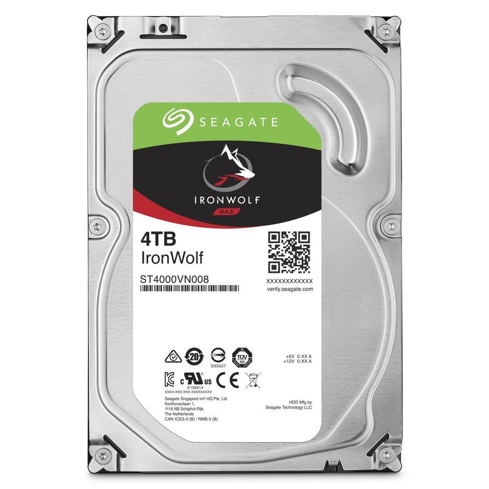 Disco Duro para NAS Seagate IronWolf 3.5'', 4TB, SATA III, 6 Gbit/s, 5900RPM, 64MB Cache