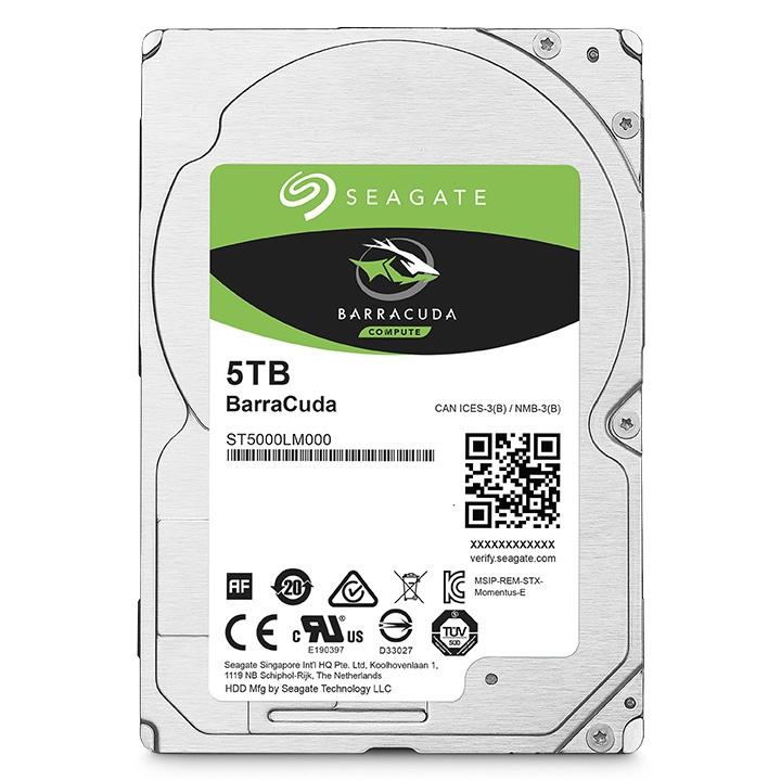 Disco Duro para Laptop Seagate Barracuda 2.5'', 5TB, SATA III, 6Gbit/s, 5400RPM, 128MB Caché