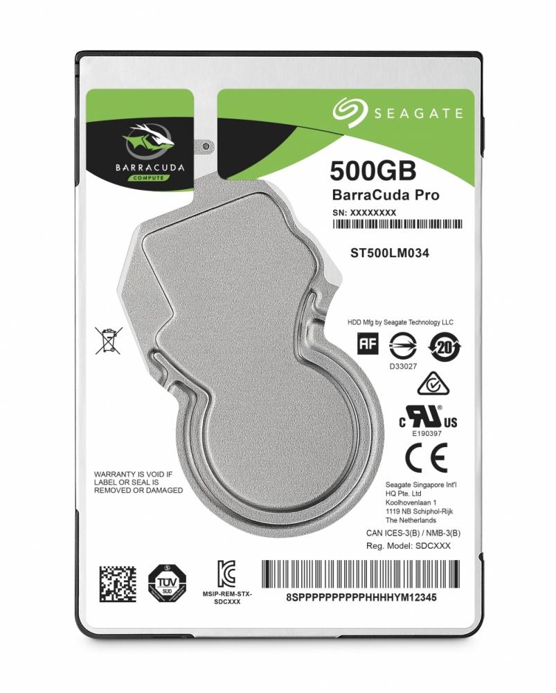 Disco Duro para Laptop Seagate Barracuda Pro 2.5'', 500GB, SATA III, 6Gbit/s, 7200RPM, 128MB Caché