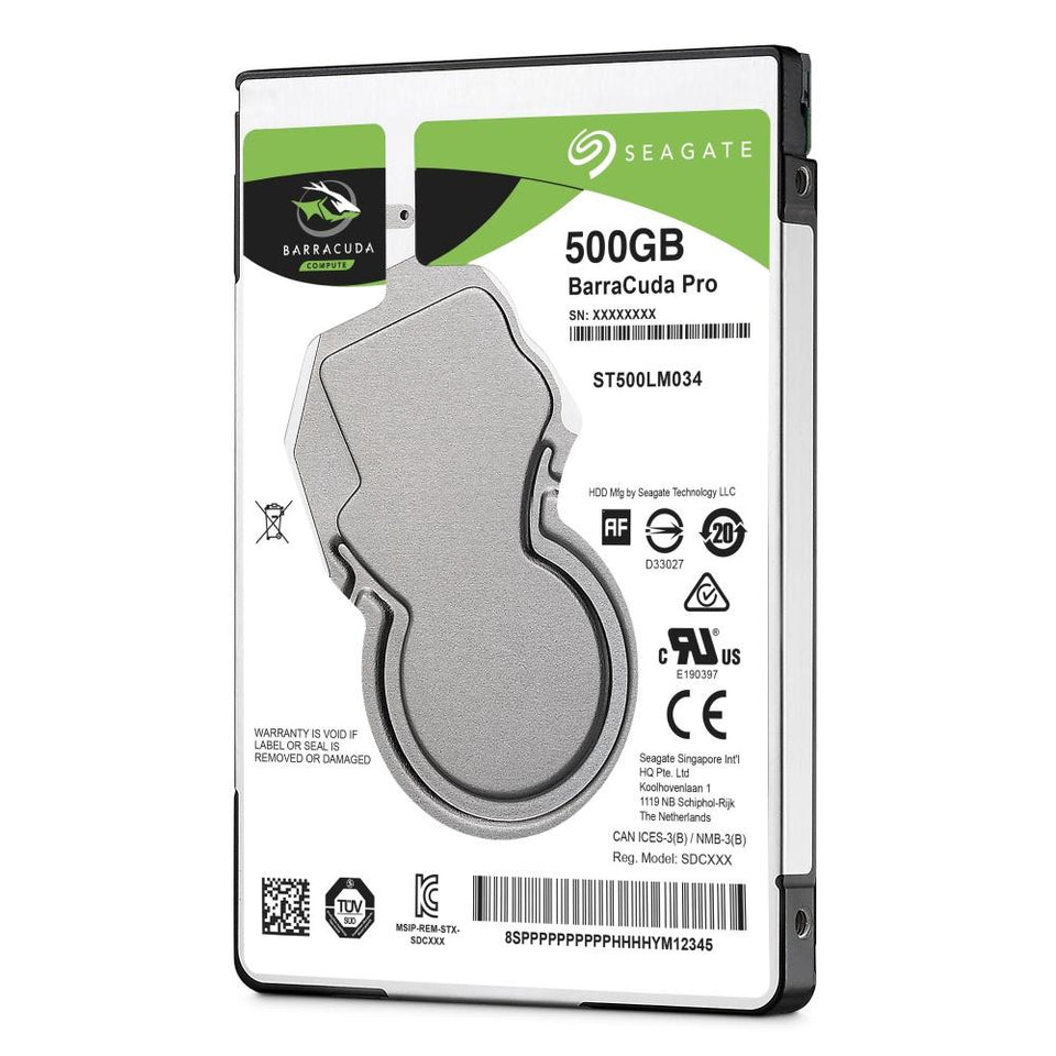 Disco Duro para Laptop Seagate Barracuda Pro 2.5'', 500GB, SATA III, 6Gbit/s, 7200RPM, 128MB Caché