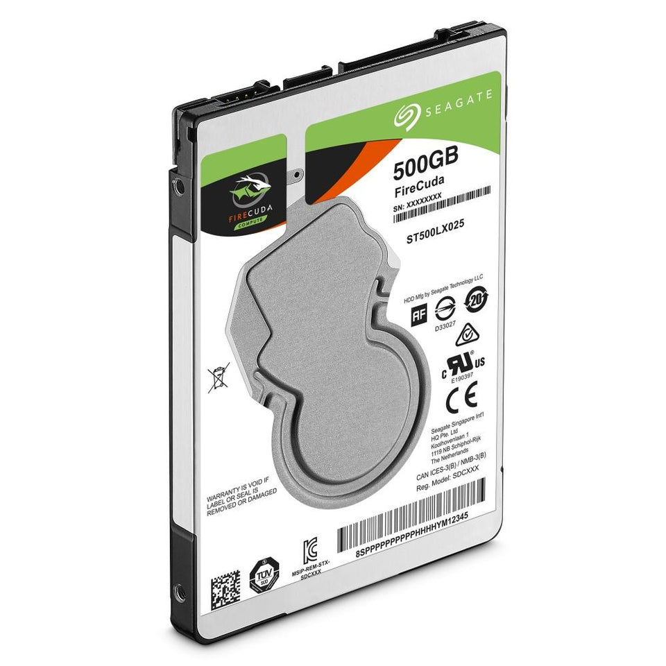 Disco Duro para Laptop Hibrido Seagate FireCuda 2.5'', 500GB, SATA III, 6Gbit/s, 5400RPM, 128MB Caché