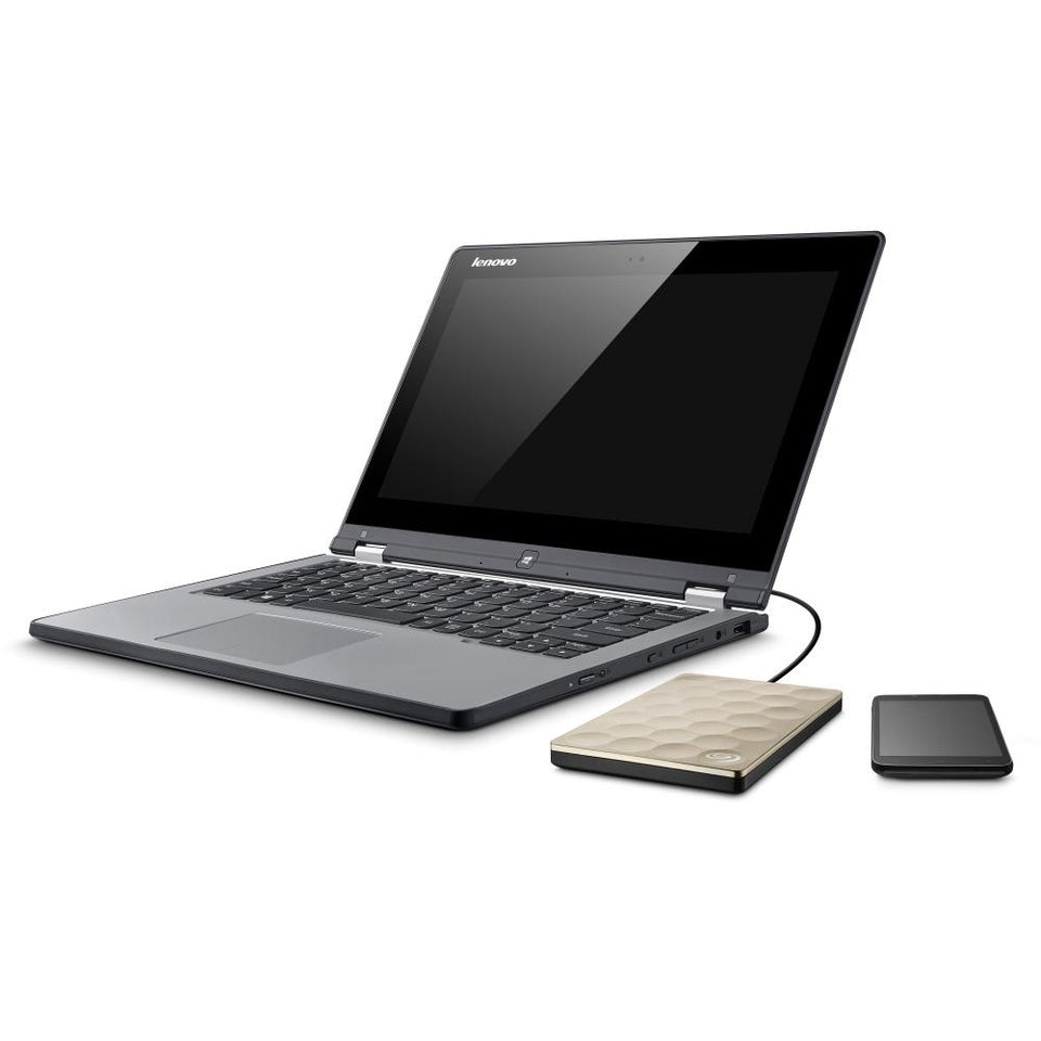 Disco Duro Externo Seagate Backup Plus Ultra Slim 2.5'', 1TB, USB 3.0, Oro - para Mac/PC