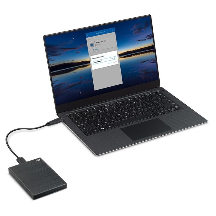 Disco Duro Externo Seagate Backup Plus Slim, 2TB, USB, Negro - para Mac/PC