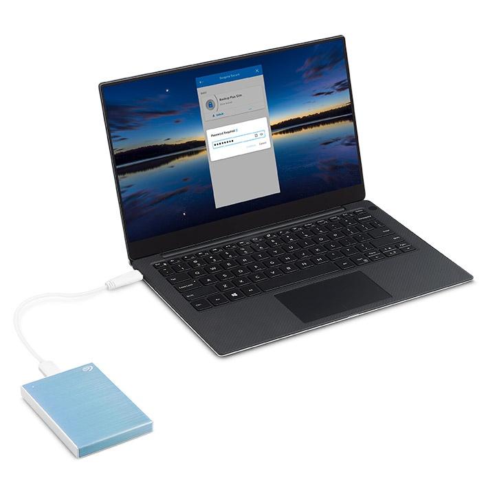 Disco Duro Externo Seagate Backup Plus Slim, 2TB, USB, Azul - para Mac/PC