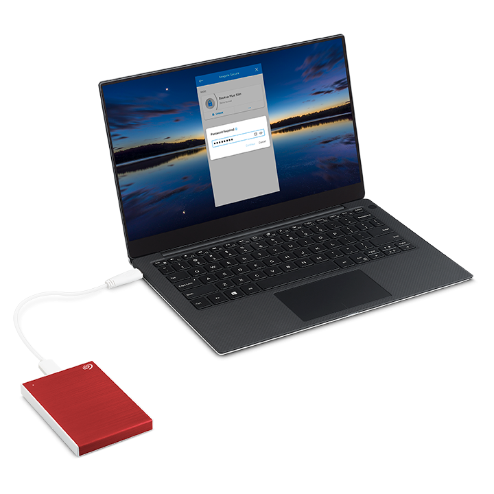 Disco Duro Externo Seagate Backup Plus Slim 2.5", 2TB, USB, Rojo - para Mac/PC