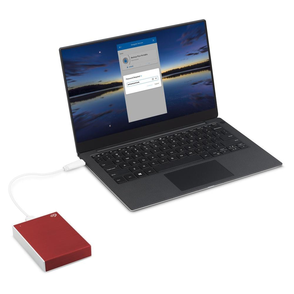 Disco Duro Externo Backup Plus Portable 2.5", 5TB, USB, Rojo - para Mac/PC