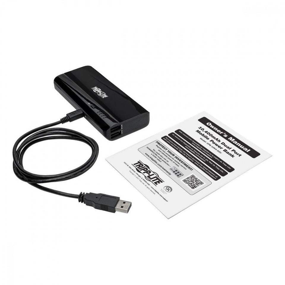 Cargador Portátil Tripp Lite UPB-10K4-S2U, 10.400mAh, Negro