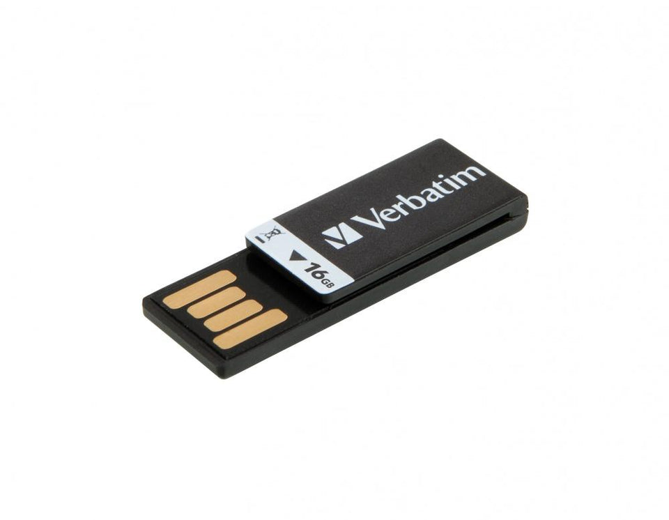 Memoria USB Verbatim Clip-it, 16GB, USB 2.0, Negro