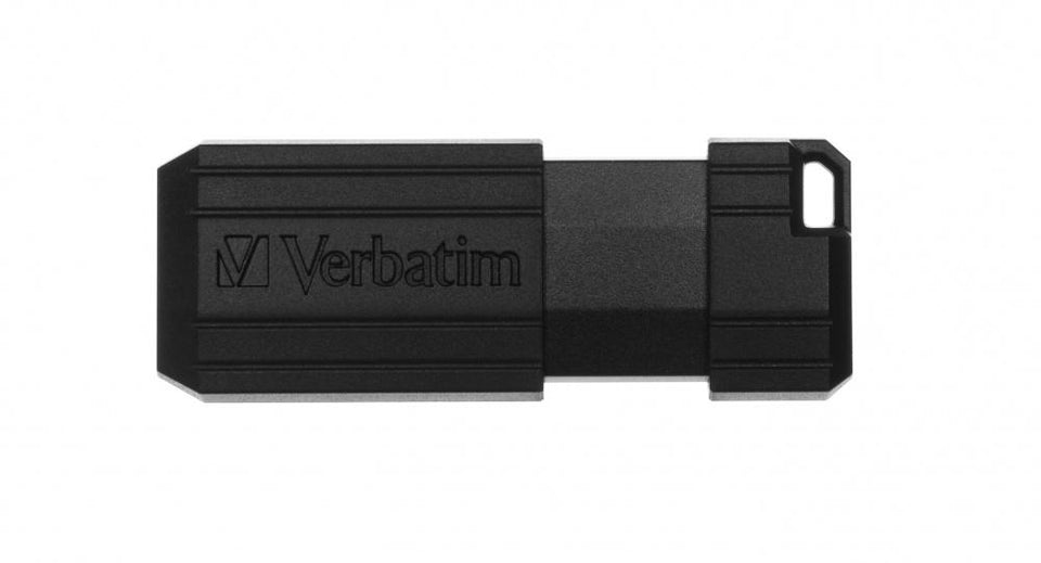 Memoria USB Verbatim PinStripe, 64GB, USB 2.0, Negro