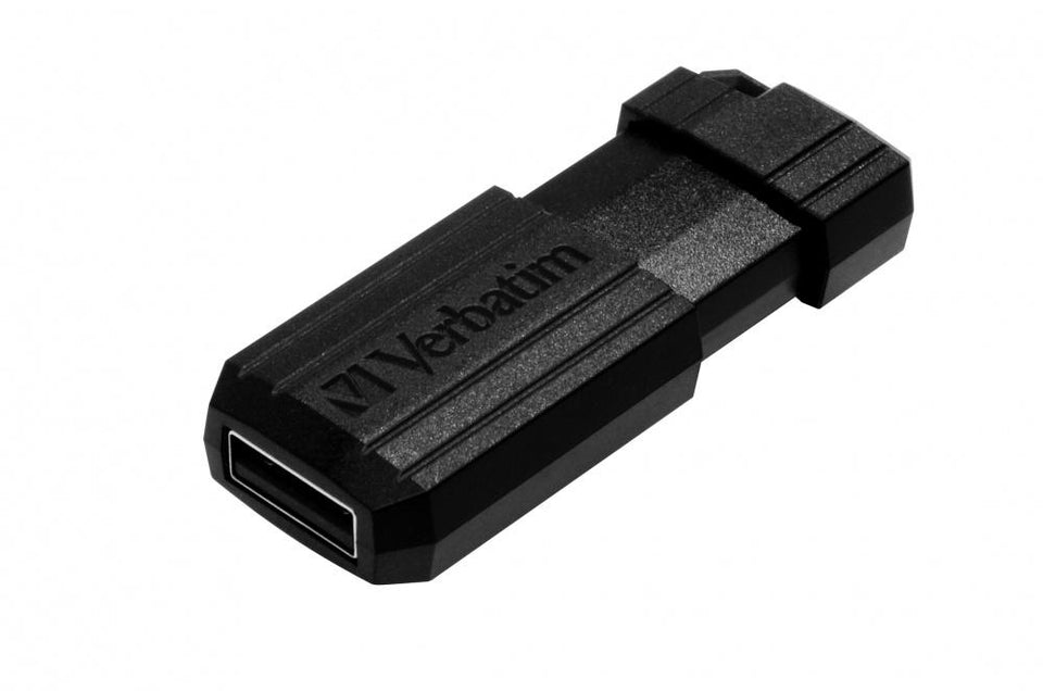 Memoria USB Verbatim PinStripe, 64GB, USB 2.0, Negro
