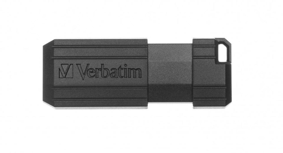 Memoria USB Verbatim PinStripe, 128GB, USB 2.0, Negro