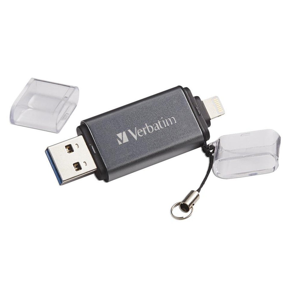 Memoria USB Verbatim iStore 'n' Go, 64GB, USB 3.1, Gris