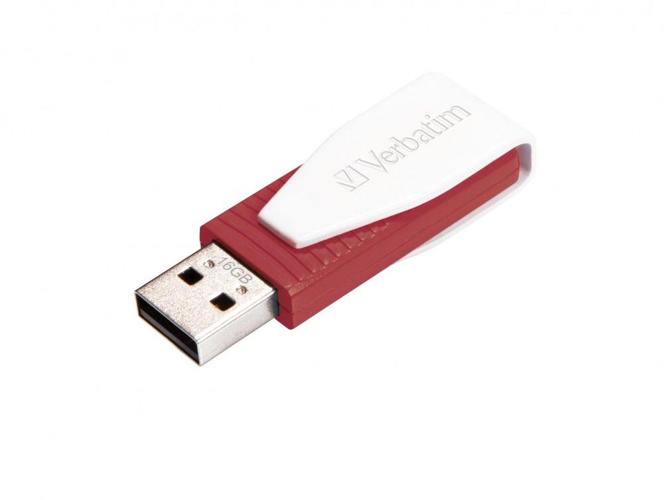 Memoria USB Verbatim Store'n'Go Swivel, 16GB, USB 2.0, Rojo