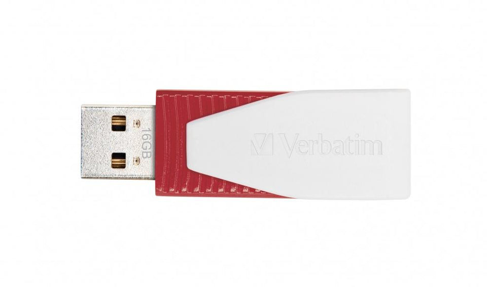 Memoria USB Verbatim Store'n'Go Swivel, 16GB, USB 2.0, Rojo