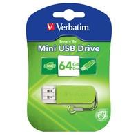 Memoria USB Verbatim Mini, 64GB, USB 2.0, Verde