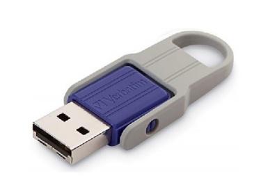 Memoria USB Verbatim 70041, 32GB, USB 2.0, Azul/Gris