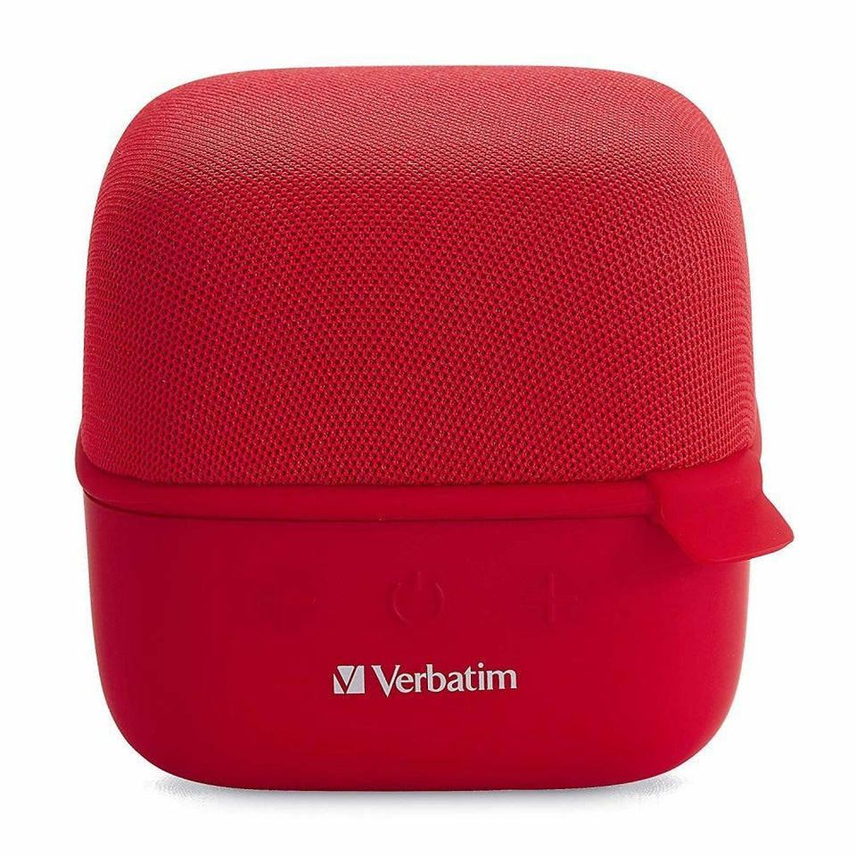 Verbatim Bocina Portátil Cube, Bluetooth, Inalámbrico, 5W RMS, USB, Rojo