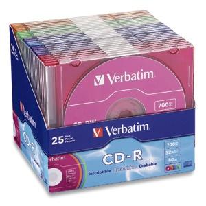 Verbatim Discos Virgenes, CD-R, 25 Discos de Colores (94611)