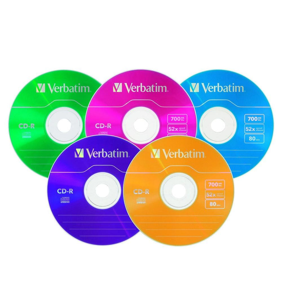Verbatim Discos Virgenes, CD-R, 25 Discos de Colores (94611)