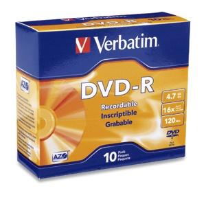 Verbatim Disco Vírgen para DVD, DVD-R, 16x, 4.7GB, 10 Piezas