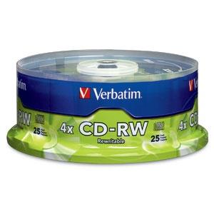 Verbatim Torre de Discos Virgenes para CD, CD-RW, 700MB, 25 Piezas