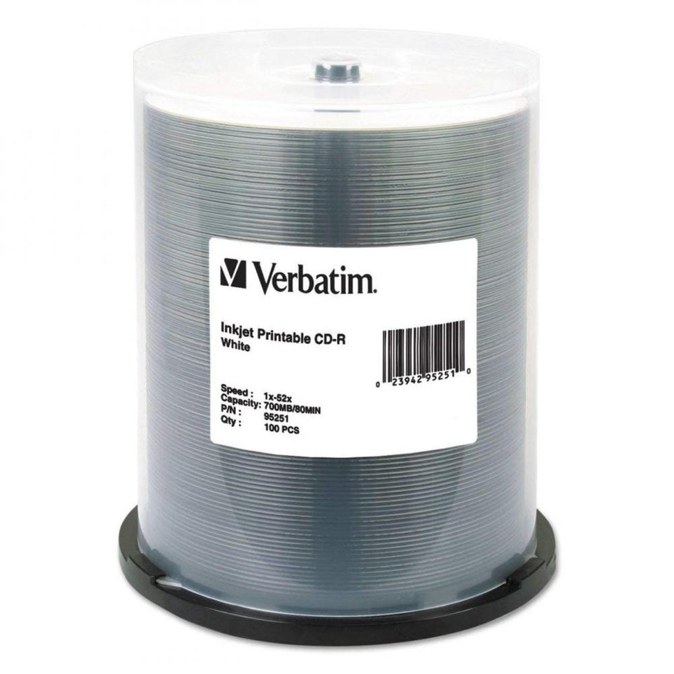 Verbatim Disco Virgen para CD, CD-R, 52x, 100 Discos (95251)