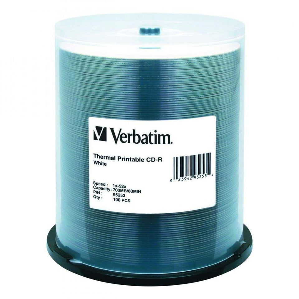 Verbatim Torre de Discos Virgenes para CD, CD-R, 52x, 100 Discos (95253)