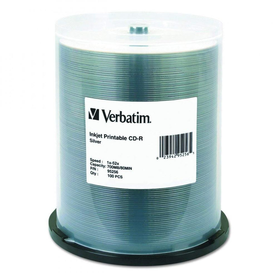Verbatim Discos Virgenes para CD, CD-R, 52x, 100 Discos (95256)