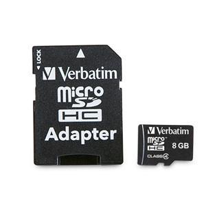Memoria Flash Verbatim, 96807, 8GB microSDHC Clase 4, con Adaptador