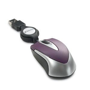 Mouse Verbatim Travel Óptico 97253, USB, Morado
