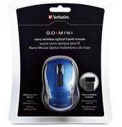 Mouse Verbatim Travel Óptico 97471, Inalámbrico, Azul